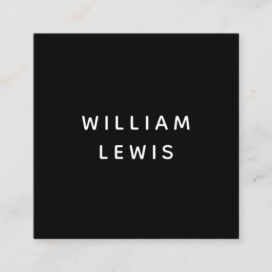 Moderne, minimalistische zwarte sociale media-pict vierkante visitekaartje (Voorkant)