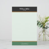 Moderne minimalistische zwarte strepen briefpapier (Staand voorkant)