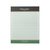 Moderne, minimalistische zwarte strepen, gelijnd notitieblok (Linkerzijde)