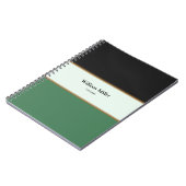 Moderne minimalistische zwarte strepen notitieboek (Linkerzijde)