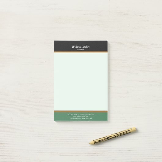 Moderne minimalistische zwarte strepen post-it® notes (Op bureau)