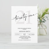 Moderne minimalistische zwarte tekst 21e verjaarda kaart (Staand voorkant)