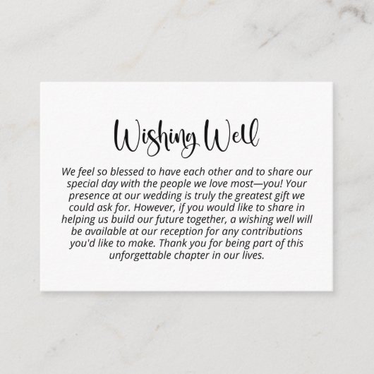 Moderne minimalistische zwarte tekst die goed wens informatiekaartje (Voorkant)