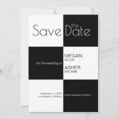 Moderne minimalistische zwarte TIles Save The Date (Voorkant)