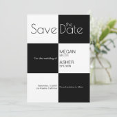 Moderne minimalistische zwarte TIles Save The Date (Staand voorkant)