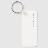 Moderne minimalistische zwarte typografie Vertical Sleutelhanger (Voorkant)