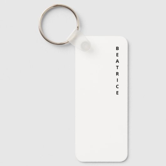 Moderne minimalistische zwarte typografie Vertical Sleutelhanger (Voorkant)