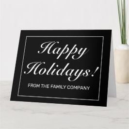 Moderne minimalistische zwarte vakantie gevouwen g kaart