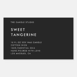 Moderne minimalistische zwarte verpakking - Kandle Rechthoekige Sticker