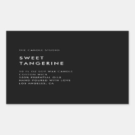 Moderne minimalistische zwarte verpakking - Kandle Rechthoekige Sticker