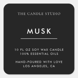 Moderne minimalistische zwarte verpakking - Kandle Vierkante Sticker