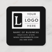 Moderne Minimalistische Zwarte Vierkante QR-code A Visitekaartje (Voorkant)