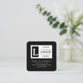 Moderne Minimalistische Zwarte Vierkante QR-code A Visitekaartje (Staand voorkant)