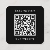 Moderne Minimalistische Zwarte Vierkante QR-code A Visitekaartje (Achterkant)