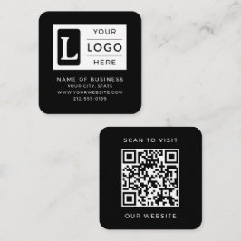 Moderne Minimalistische Zwarte Vierkante QR-code A Visitekaartje