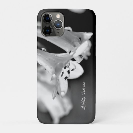 Moderne Minimalistische Zwarte & Witte Bloem met u Case-Mate iPhone Case (Achterkant)