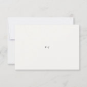 Moderne Minimalistische Zwarte & Witte Bruiloft Bedankkaart (Achterkant)