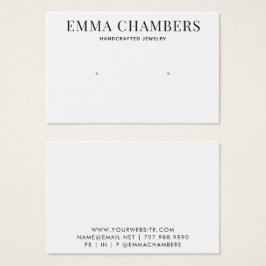 Moderne, minimalistische zwarte witte draagkaart visitekaartje