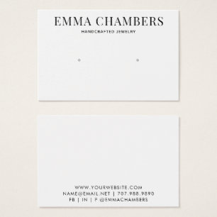 Moderne, minimalistische zwarte witte draagkaart visitekaartje