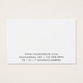 Moderne, minimalistische zwarte witte draagkaart visitekaartje (Achterkant)