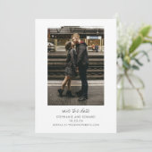 Moderne Minimalistische Zwarte Witte Eenvoudige Fo Save The Date (Staand voorkant)