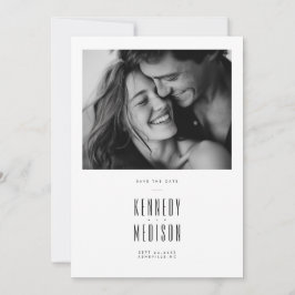 Moderne Minimalistische Zwarte & Witte Foto Bruilo Save The Date
