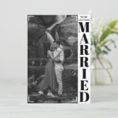 Moderne, minimalistische zwarte & witte foto kaart (Staand voorkant)