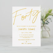 Moderne, minimalistische zwarte witte foto verrass folie uitnodiging (Staand Voorkant)