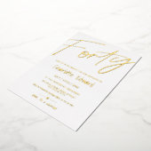 Moderne, minimalistische zwarte witte foto verrass folie uitnodiging (Gedraaid)