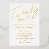 Moderne minimalistische zwarte witte foto verrassi folie uitnodiging (Voorkant)