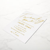 Moderne minimalistische zwarte witte foto verrassi folie uitnodiging (Gedraaid)