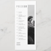 Moderne Minimalistische Zwarte & Witte Fototrouwda Programmakaart (Voorkant)
