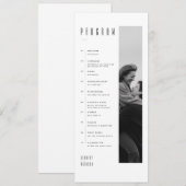 Moderne Minimalistische Zwarte & Witte Fototrouwda Programmakaart (Voorkant / Achterkant)