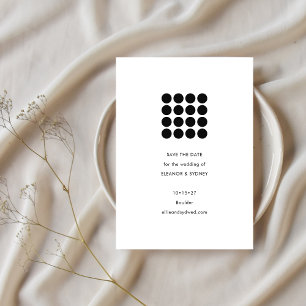 Moderne Minimalistische Zwarte Witte Geometrische Save The Date