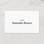 Moderne minimalistische zwarte & witte logo-kaart visitekaartje (Achterkant)