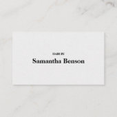 Moderne minimalistische zwarte & witte logo-kaart visitekaartje (Achterkant)