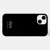 Moderne Minimalistische Zwarte & Witte Monogramnaa Case-Mate iPhone Case (Achterkant (horizontaal))