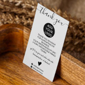 Moderne, minimalistische zwarte witte orde bedankt visitekaartje