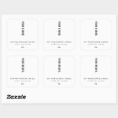 Moderne Minimalistische Zwarte & Witte Potkaars Vierkante Sticker (Vel)