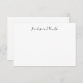 Moderne, minimalistische zwarte witte-schrijftypog bedankkaart (Voorkant / Achterkant)