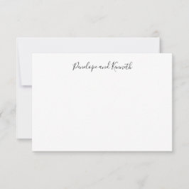 Moderne, minimalistische zwarte witte-schrijftypog bedankkaart