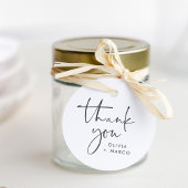 Moderne Minimalistische Zwarte & Witte Script Beda Bedankjes Labels