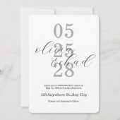 Moderne Minimalistische Zwarte Witte Script Trouwd Kaart (Voorkant)