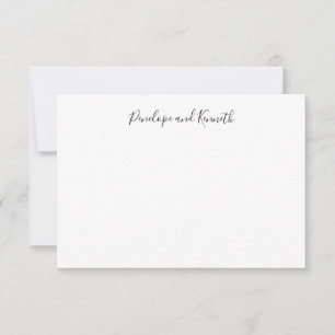 Moderne Minimalistische Zwarte Witte Script Typogr Bedankkaart