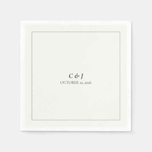 Moderne Minimalistische Zwarte & Witte Servet (Voorkant)