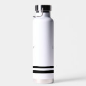 Moderne minimalistische zwarte witte strepen waterfles (Rechts)