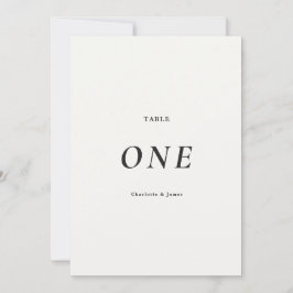 Moderne Minimalistische Zwarte & Witte Tafel Numme Bedankkaart
