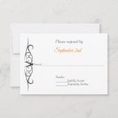 Moderne Minimalistische Zwarte & Witte Trouw-RSVP Kaart (Voorkant)