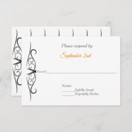 Moderne Minimalistische Zwarte & Witte Trouw-RSVP Kaart