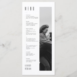 Moderne Minimalistische Zwarte & Witte Trouwmenu K Menu